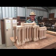 John McMahon with Turned Bookcase Ends